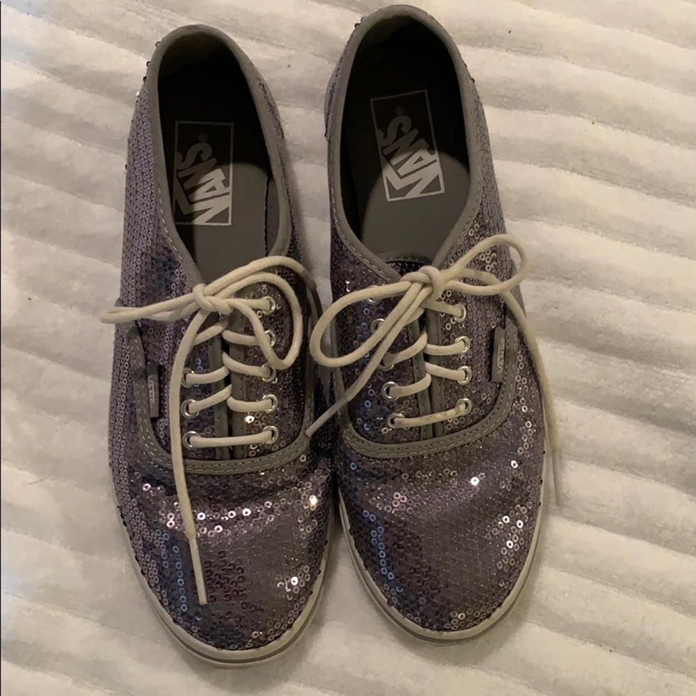 VANS Silver Sequin Unisex. Women’s 8. Mens 6.5.